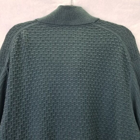 Tommy Bahama Sandbar Button Sweater Men's 2XLB Waffle Knit Henley Deep Sea Teal - Picture 6 of 13